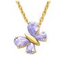 [K2572] - Gold Plated Pendant 'Butterfly' Lavender Gold - 12x10 Mm
