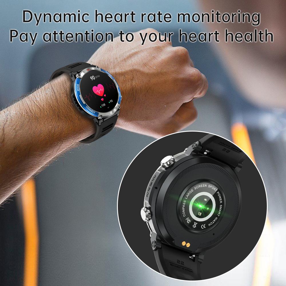 1,52-дюймовый Bluetooth-звонок Смарт-часы для мужчин Фитнес-трекер 420 мАч Аккумулятор IP68 Водонепроницаемый Спорт на открытом воздухе Смарт-часы для Android Ios