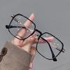 Fashion Large Square Anti Blue Light Glasses Ultra Light Transparent Metal Frame Computer Glasses Spectacles For Women Men