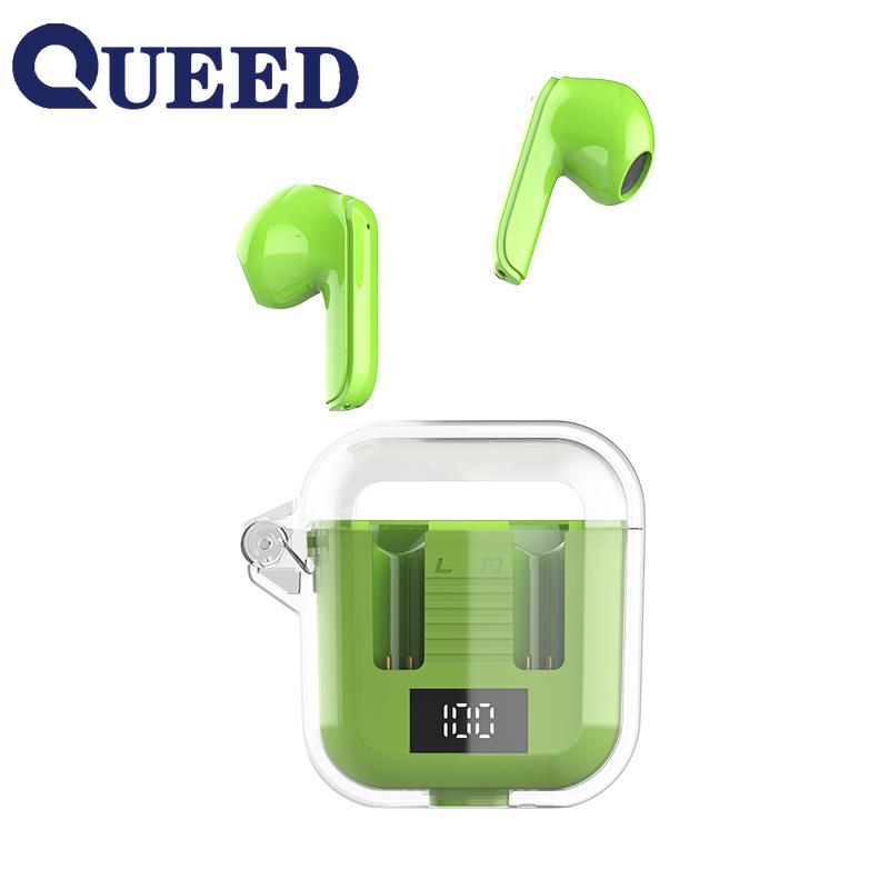 Transparent Shell Bluetooth Headset Semi-in-ear Digital Display Wireless Headset Sports Headset Long Battery Life