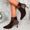 Модная обувь для женщин 2024 года, высококачественные женские ботильоны, модные женские ботинки с боковой молнией для офиса и карьеры, новые туфли больших размеров с острым носком на высоком каблуке