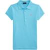 Футболка Polo SS24 Однотонная Вышивка Логотипа Повседневная С Коротким Рукавом Детские Топы Бирюзовый CWPOKNIG8020161-400