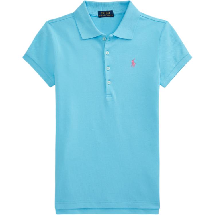Футболка Polo Ralph Lauren SS24 Однотонная Вышивка Логотипа Повседневная С Коротким Рукавом Детские Топы Бирюзовый CWPOKNIG8020161-400