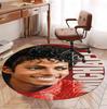 Michael Jackson Pattern Round Rug, Indoor/Outdoor Mat, for Picnic, Gameroom, Bedroom, Office, Living Room, Home Decor Carpet, Birthday Gift