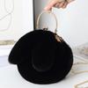 Plush Rabbit Bag Women Cute Handheld Plush Bag Autumn Winter Girls Chain Crossbody Bags Rabbit Ear Clip Bag