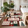 Christmas Custom Name Printed Square Area Rug Soft Non Slip Floor Carpet For Bedroom Holiday Gift