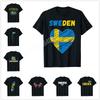 ZX Больше Дизайна Я Люблю Швецию Люблю Sverige Шведские Корни Футболка Для Мужчин Женщин Футболка Топы Хлопковые Футболки