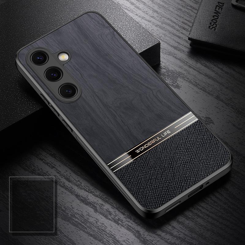 Деловой кожаный противоударный чехол для Samsung Galaxy S25 Ultra S24 S23 Plus S22 S21 A16 A55 A25 A15 A35 Защита объектива Мягкая матовая задняя крышка