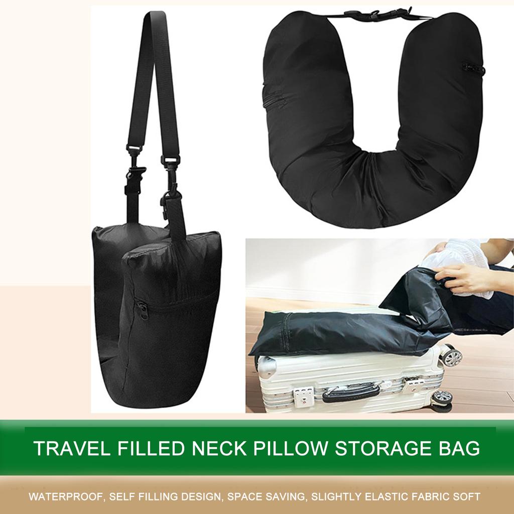 Travel Neck Pillow Storage Bag Stuffable Neck Pillow Refillable Pillows Sleeper Hold Pillow Neck Support Car U-shaped Headrest