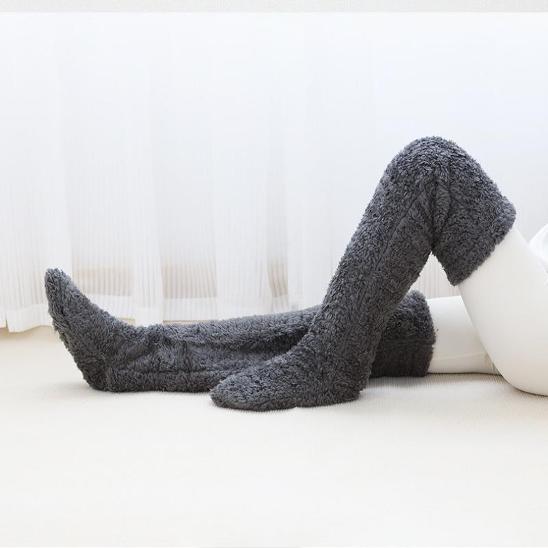 Осенние и зимние женские наколенники теплые носки однотонные теплые толстые чулки