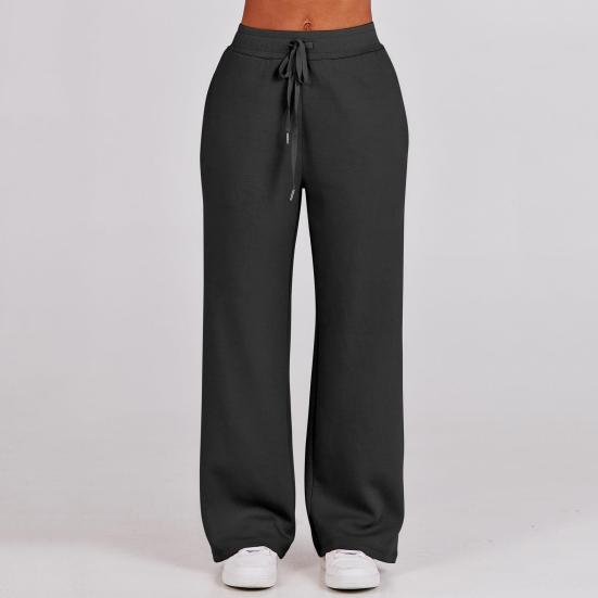 2 шт./компл. осень-зима пальто брючный костюм сплошной цвет с лацканами толстый свободный однотонный декор на молнии с длинными рукавами, широкие штанины, эластичная резинка на талии