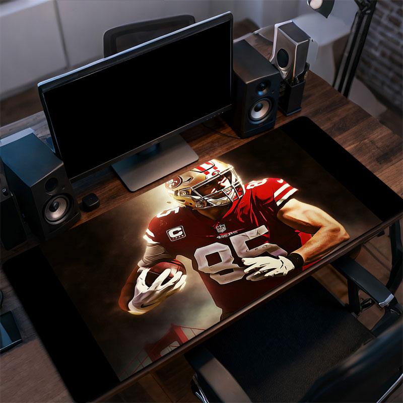 George Kittle Mouse Pad, Large Gaming Desk Mat, Non-slip XXL Mousepad for Laptop & Tablet, Mini PC Playmat with Stitched Edges
