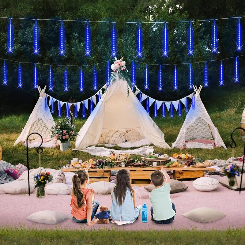 Солнечная светодиодная гирлянда с метеоритным дождем, праздничная гирлянда, водонепроницаемый сказочный садовый декор, уличная светодиодная уличная гирлянда, Рождественское украшение