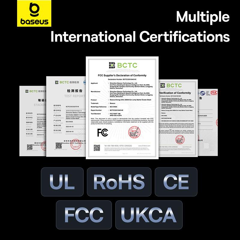 Baseus Автомобильный стартер Super Energy Ultra 3000A PD100W, инвертор с быстрой зарядкой