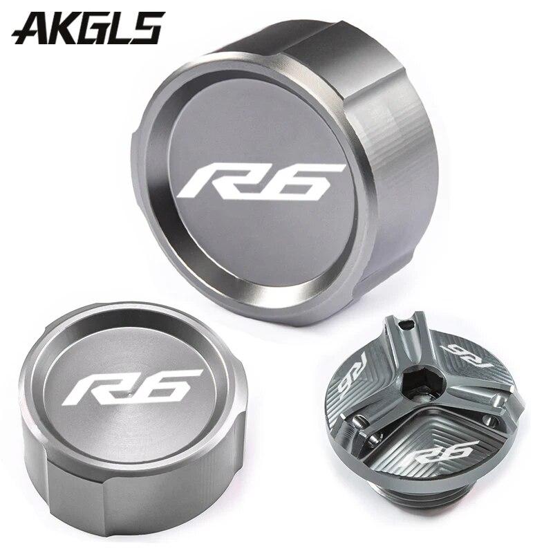 Front and Rear Brake Fuel Tank Cap and Filler Cap Protection Accessories For Yamaha R6 YZF R6 Yzfr6 YZF-R6 2010- 2022