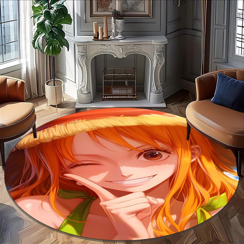 1pc Nami Carpet, Round Rug, Comfortable, Suitable for Entryways, Living Rooms, Office, And Bedrooms, Christmas Decoration