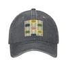orla kiely, multi stem flowers, colorful flowers Washed Denim Cap Baseball Caps Adjustable Hat Summer Unisex Baseball Hats