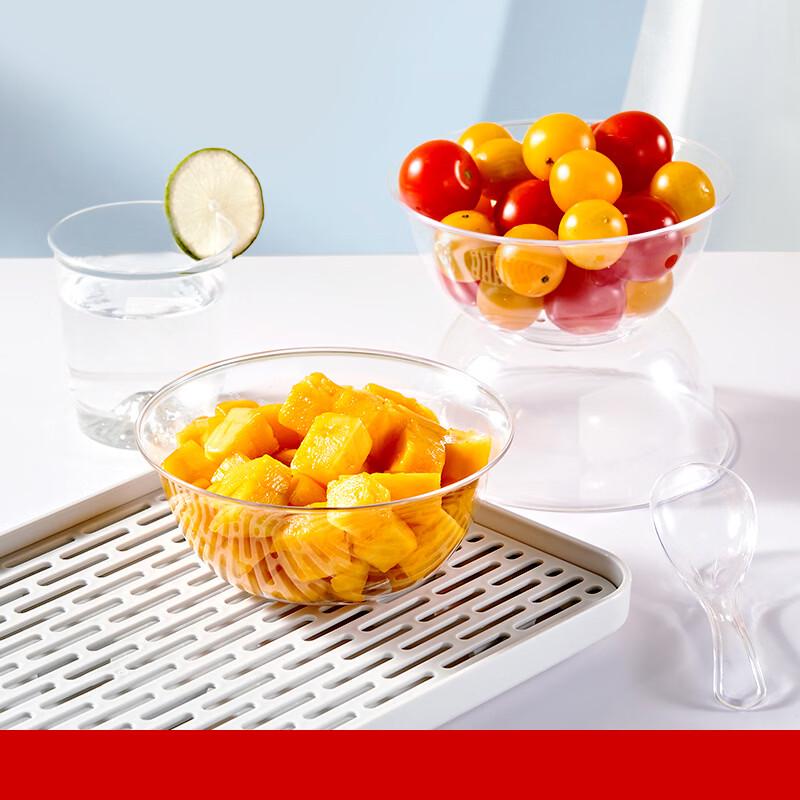 Disposable Plastic Crystal Bowls with Spoons - 100 Sets