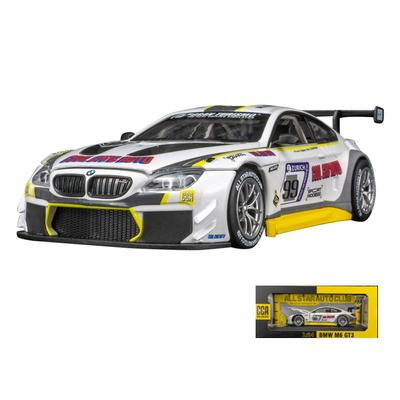 Масштаб 1/24 BMW M6 GT3 Тип батареи Литая под давлением металлическая модель игрушечного автомобиля Гоночный автомобиль со светом Оттягивающаяся модель Моделирование для одаренных детей