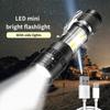 USB Rechargeable Mini Flashlight Portable Built-in Battery Zoomable Small Torch 3 Lighting Mode Camping Emergency Flashlights