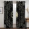 Черный компас символ занавеска голова волка расширение гостиная спальня кухня балкон окно декор занавеска 2 панели