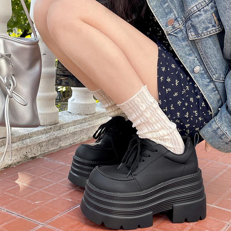 Ретро черные туфли на платформе в британском стиле, женские, новые, осенние, 2025, подходящие к юбке, универсальные, одинарные туфли Мэри Джейн
