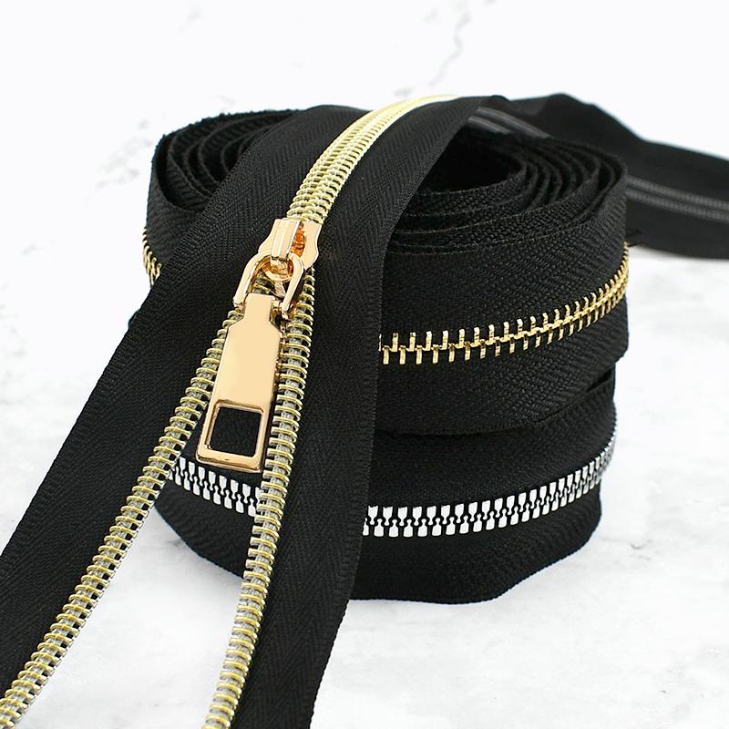 Meetee 2-10M 5# Металлические/Нейлоновые/Смоляные Молнии На Метр + Совпадающие Бегунки для Сумок, Одежды, Легкого Ремонта, Швейные Аксессуары