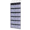 24 Pockets Over The Door Shoe Organizer Non-woven Fabrics Storage Bag Hanging Mesh Pouch (black And White) hwyC