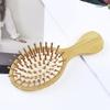 Wide Tooth Mini Beech Wood Hairbrush Styling Anti-Static Airbag Comb with Custom Logo Detangling Brush