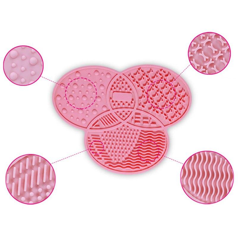 Silicon Makeup Brush Cleaning Mat Makeup Brush Cleaner Pad Cosmetic Portable Washing Tool Scrubber with Suction Cup