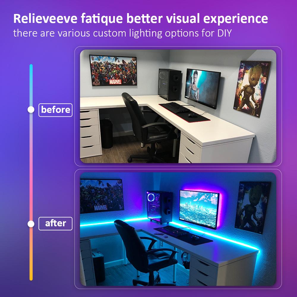 Светодиодная лента Nexillumi 5050 RGB, 5 м/10 м/15 м/20 м/30 м, управление через приложение Bluetooth, синхронизация музыки, лента с адаптером 12 В/24 В для декора