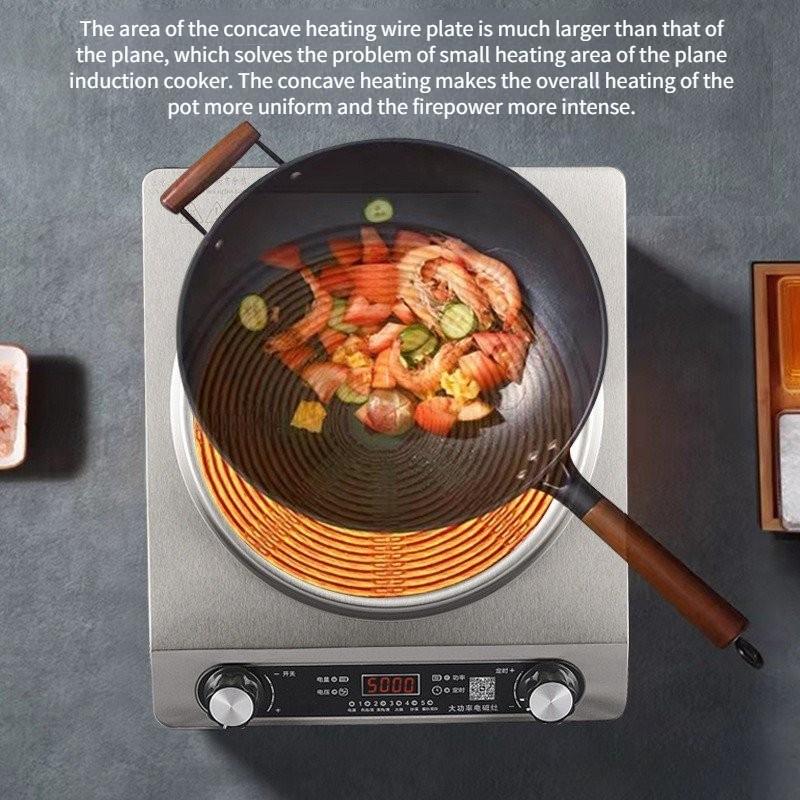 3500W High Power Induction Cooker Household Ultra-Thin Concave Stove Commercial Kitchen Cooking Appliances