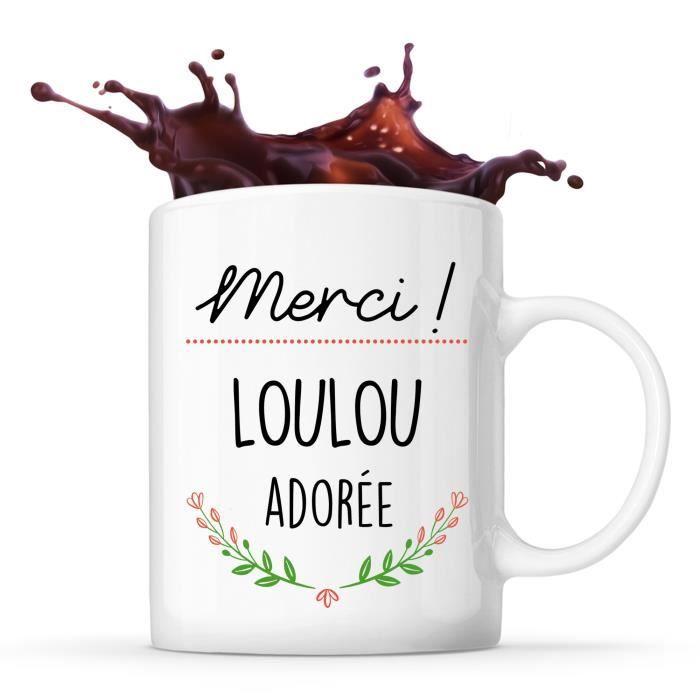 Mug - Merci Loulou - Adorée - Céramique - 325 ml - Résistant lave-vaisselle et micro-onde