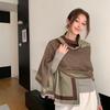 Autumn and Winter New Line Geometric Warm and Versatile Imitation Cashmere Scarf Women's Fashion High End Casual Shawl
