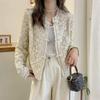 Lace Hook Flower Short Coat Women's Long Sleeved Spring Autumn Clothing Thin Cut Hollow Top