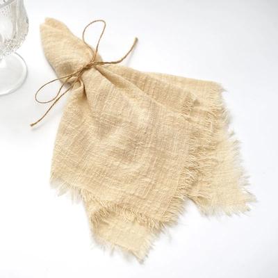 Хлопковая марля 42x42см Ретро марля Рустикальное украшение стола Муслиновое кухонное полотенце Тканевые салфетки Свадебные принадлежности