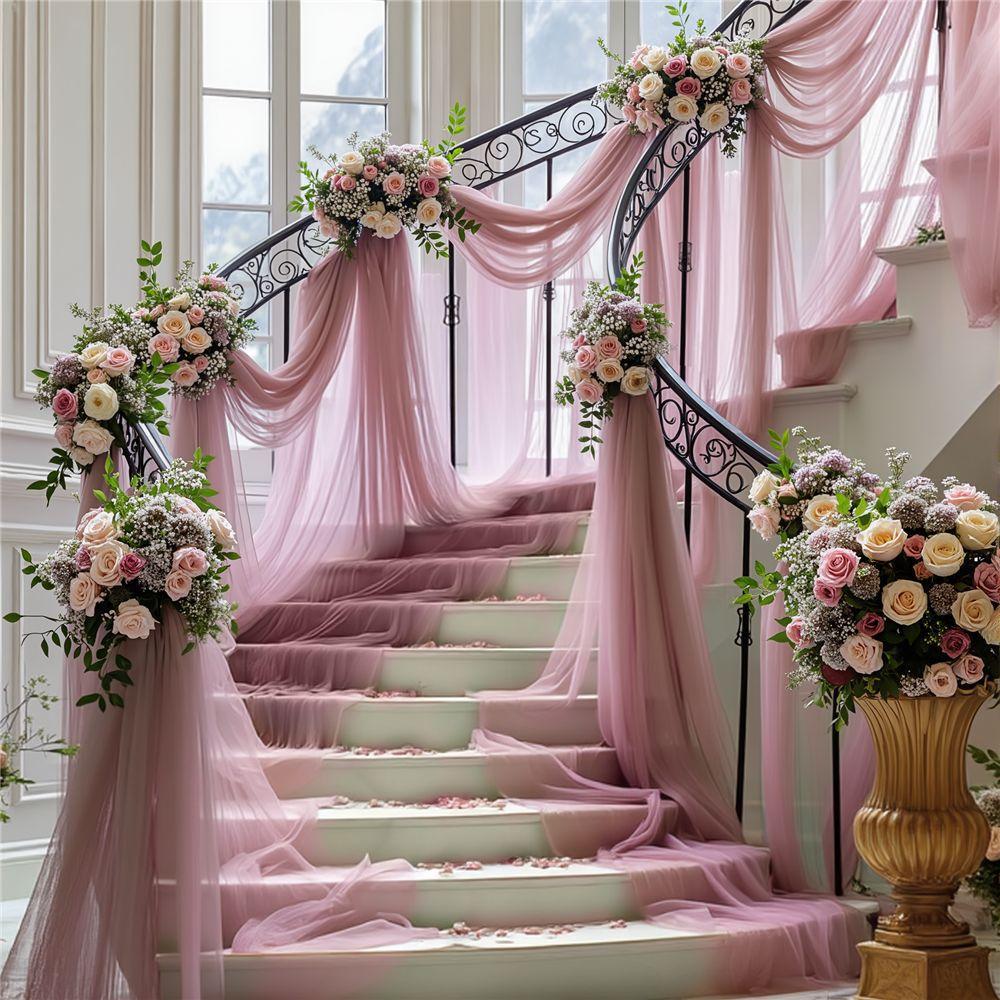 Тюль Ткань DIY Декор Свадебный Аксессуар XMS Вечеринка Мероприятие Прозрачная Сетка Ткань Элегантный Материал Дорожка на Стол Банты на Стулья Задник