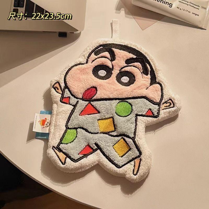 New Crayon Shin-Chan Anime Cartoon Hand Towel Cute Hanging Style Super Absorbent Thickened Hand Towel For Bathroom And Kitchen