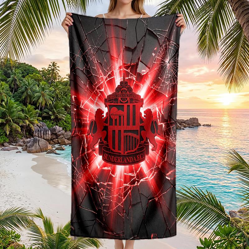 Sunderland Football Beach Towel Soft Microfiber Summer Towel Quick Dry Absorbent Towel for Beach Swimming Pool Travel
