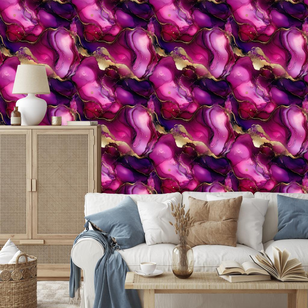 Wallpaper Ink purple, burgundy, plum and violet 50x1000