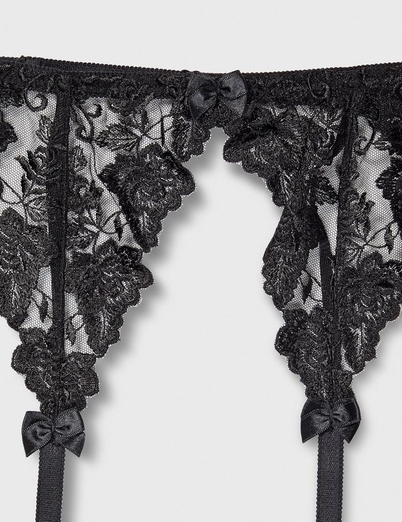 Garter Stocking Rose Pattern Made In 535028 La Pomme Black [La Pomme] Women's Belt, Stopper, Lace, Cosplay, Japan, Brand,