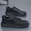 New Black Leather Shoes Korean Fashion Shoes Men's Shoes Trendy Sports Men's Casual Single Shoes