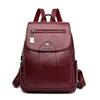 Women's 2023 Soft Lambskin Backpack – Versatile Double Shoulder Bag with Large Capacity, Stylish for College Students and Casual Use.