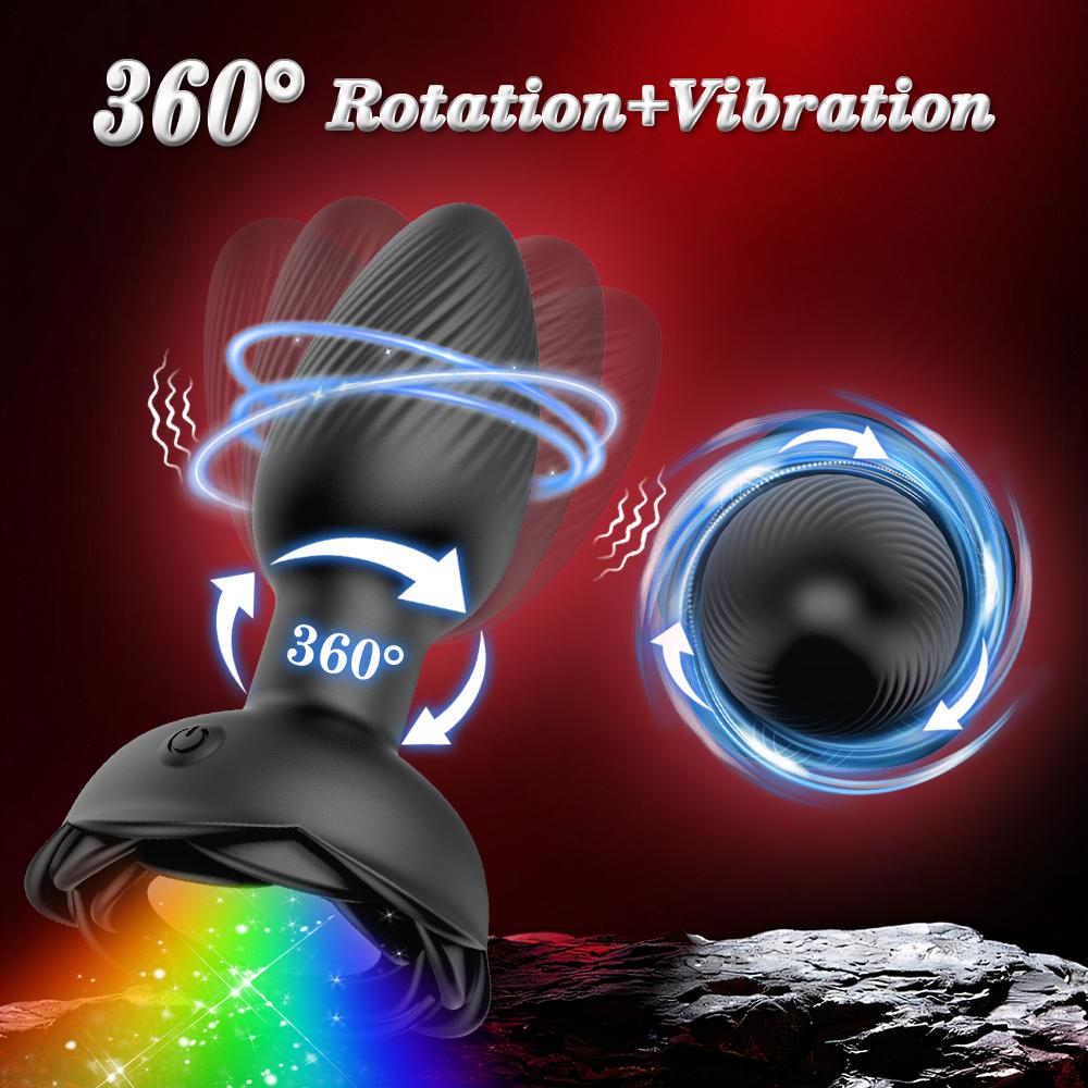 Bluetooth Anal Plug Swing Vibrator Vibrating Butt Plug with LED Light Male Prostate Massager Sex Toys for Women Men Adult