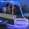 Светодиодный светящийся кабель для зарядки с эффектом потока 3 в 1, светящийся, для быстрой зарядки, Micro USB, Type-C, длина 1 метр, для фото, провод