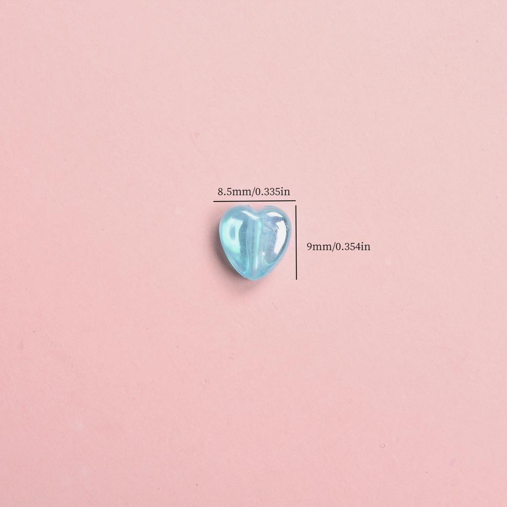 High Quality Beads Acrylic Loose Beads Heart Shape DIY 300Pcs Necklace Bracelet Charms For Jewelry Making 8.5*9mm Earrings