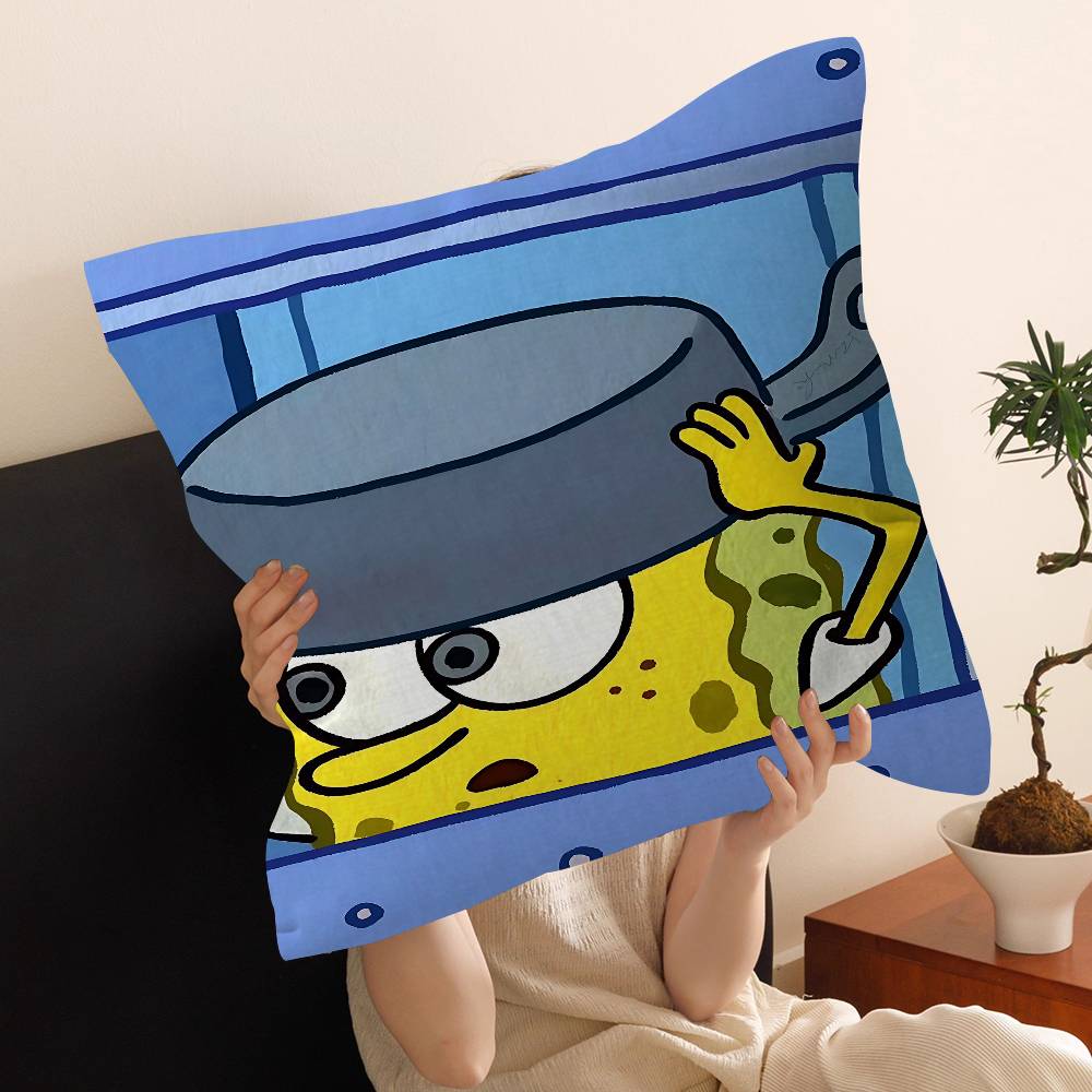Cartoon S-Sponge-B-Bob Pillow Cushion Cover Pillowcase Living Room Sofa Home Decor