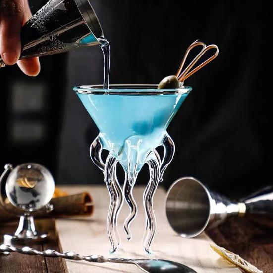 Octopus Shaped Cocktail Glass Stemmed Goblet for Wine Juice