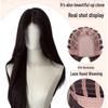 Women's Long Straight Lace Front Wig with Bangs - Natural Look, Stylish Middle Parting, Full Head Coverage