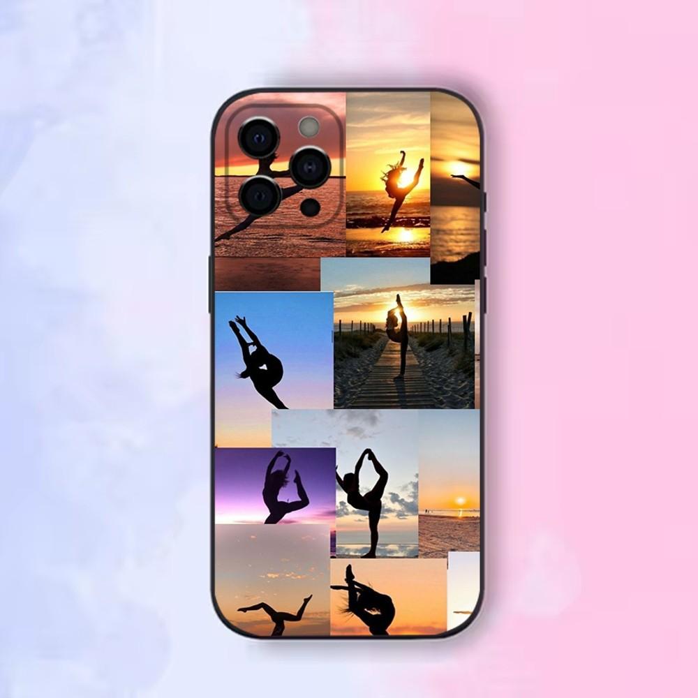 Чехол для телефона 'Люблю гимнастику' для Apple iPhone 15,14,13,12,11,Pro,X,XS,Max,XR,Plus,Mini Мягкий черный корпус